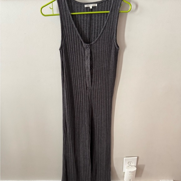 Z Supply Charcoal Ribbed Jumpsuit - Picture 4 of 7